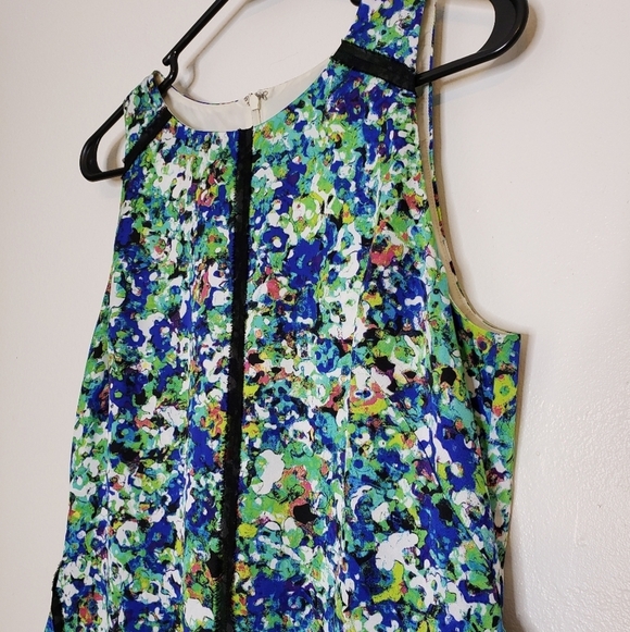 Ann Taylor High to Low A Line Dress Watercolor Casual Office Preppy Designer - Picture 5 of 15